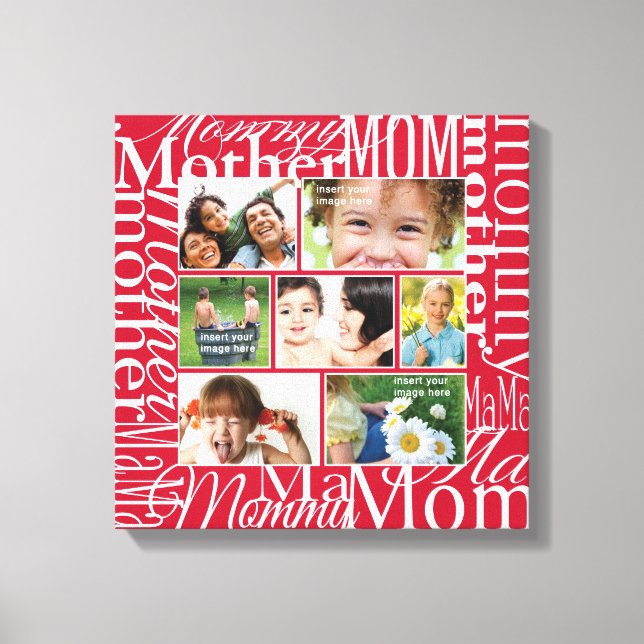 Personlig Photo Collage för Mamma Canvastryck (Framsida)