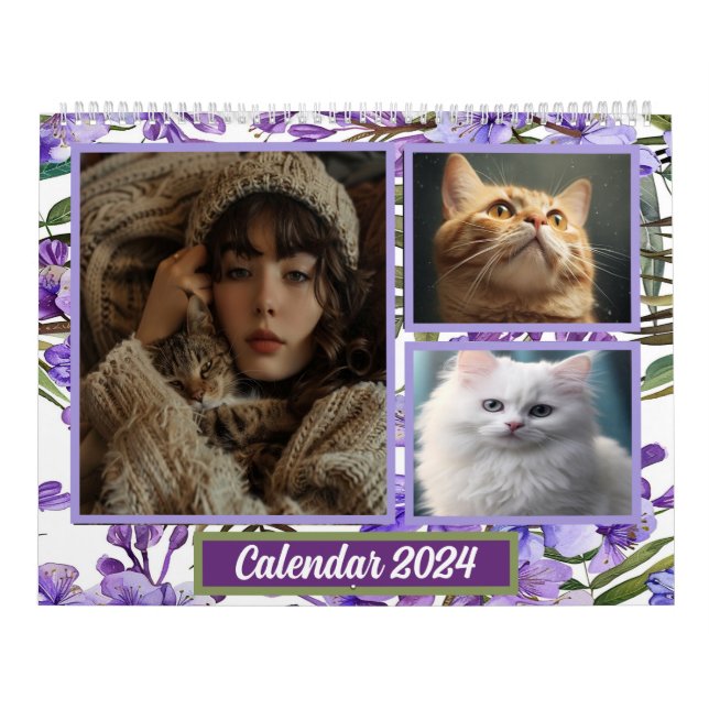 Personlig Photo Collage for Pet and Cat Lovers Kalender (Omslag)