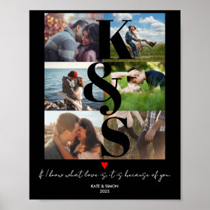 Personlig Photo Collage KÄRLEK Gift Anpassningsbar Poster