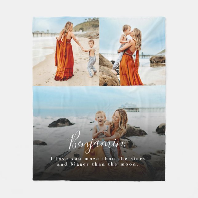 Personlig Photo Collage Kärlek You Fleece Blanket (Framsidan)