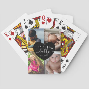 Personlig Photo Collage Kärlek You pappa Gifts Casinokort