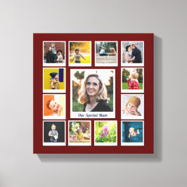 Personlig Photo Collage Modern Family Keepsak Canvastryck