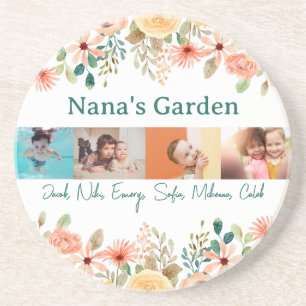 Personlig Photo Collage Nana Grandmas Garden Underlägg