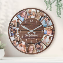Personlig Photo Collage Natural Wood Family