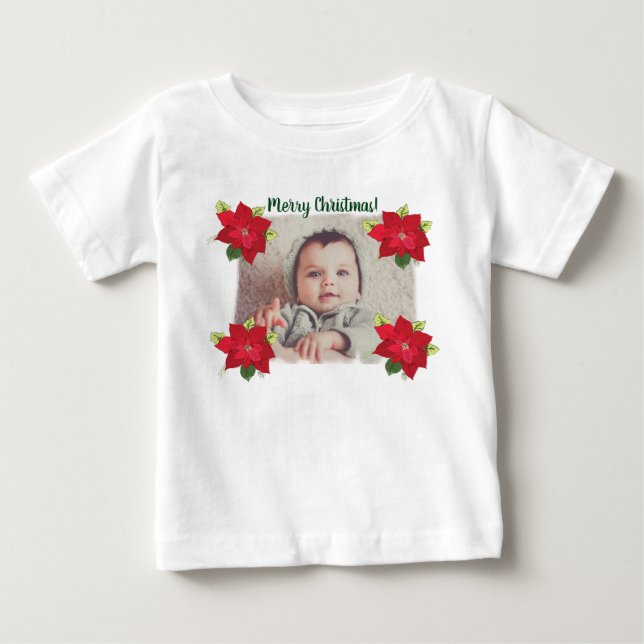 Personlig Photo Cristmas Baby Shirt T Shirt (Framsida)
