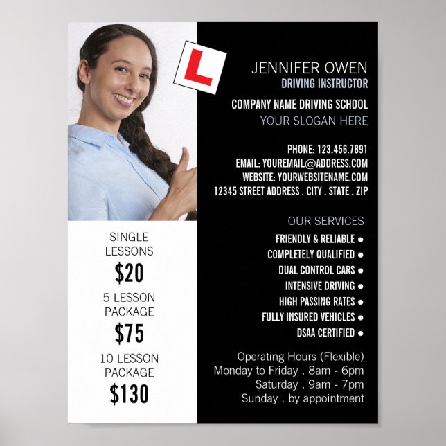 Personlig Photo, Driving School, Instruktör Poster (Framsidan)