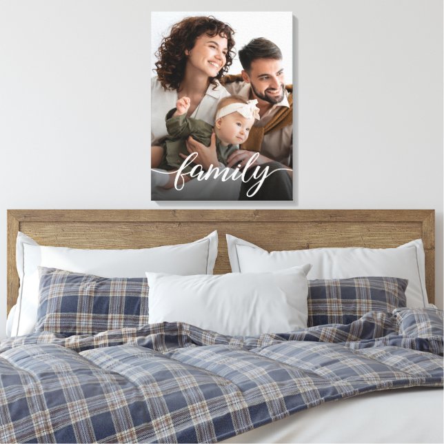 Personlig Photo Elegant Family-skript Canvastryck (Insitu (sovrum))