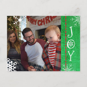 Personlig Photo Family Jul Joy Grönt Helg Vykort