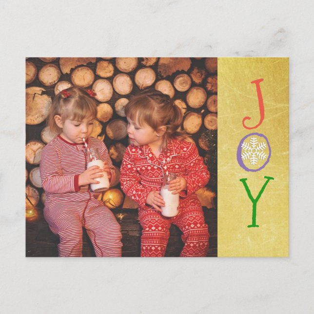 Personlig Photo Family jul Joy Guld Card Helg Vykort (Framsida)