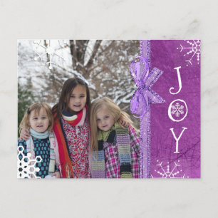 Personlig Photo Family jul Joy Lila Helg Vykort