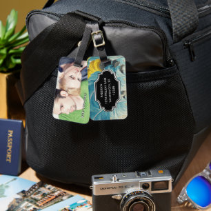 Personlig Photo Feather Mönster Luggage Tag Bagagebricka