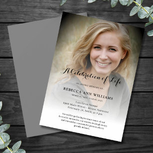 Personlig Photo Firande of Life Funeral Inbjudningar