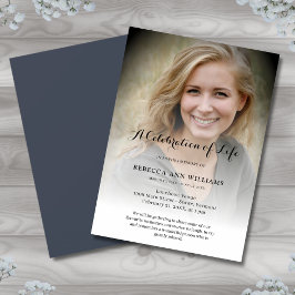 Personlig Photo Firande of Life Funeral Inbjudningar