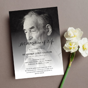 Personlig Photo Firande of Life Funeral Inbjudningar