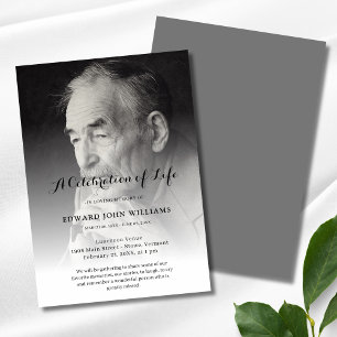 Personlig Photo Firande of Life Funeral Inbjudningar
