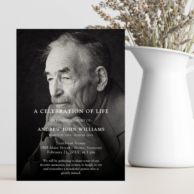 Personlig Photo Firande of Life Funeral Inbjudningar (Skapare uppladdad)