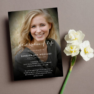 Personlig Photo Firande of Life Funeral Inbjudningar