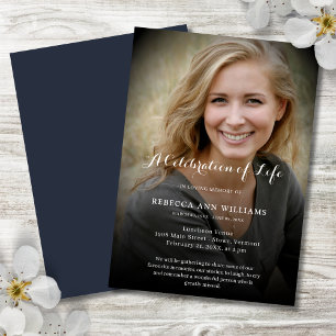 Personlig Photo Firande of Life Funeral Inv Inbjudningar