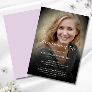 Personlig Photo Firande of Life Funeral Inv Inbjudningar