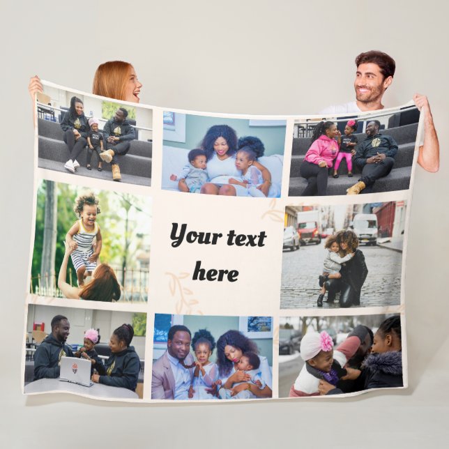 Personlig Photo Fleece Blanket - Anpassningsbar Co (På plats)