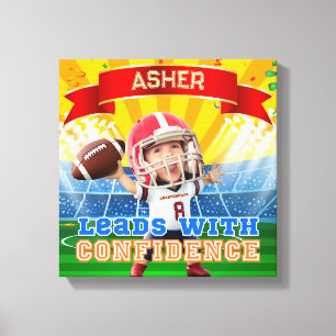 Personlig Photo Football Red Quarterback Canvastryck