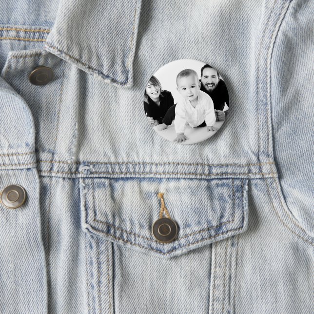 Personlig Photo Gift for Him Pin Button Knapp (In Situ)