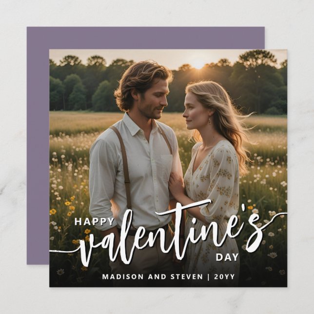 Personlig Photo Glad Alla hjärtans dag-Elegant Kort (Fram/baksida)