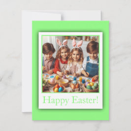 Personlig Photo Glad påsk Grönt Elegant Julkort