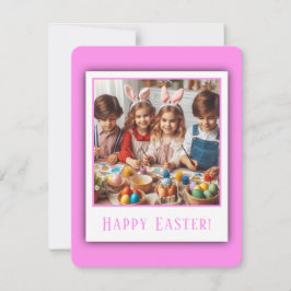 Personlig Photo Glad påsk Rosa Elegant Julkort