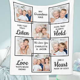 Personlig Photo Grandmor Kärlek You Grandma Fleecefilt