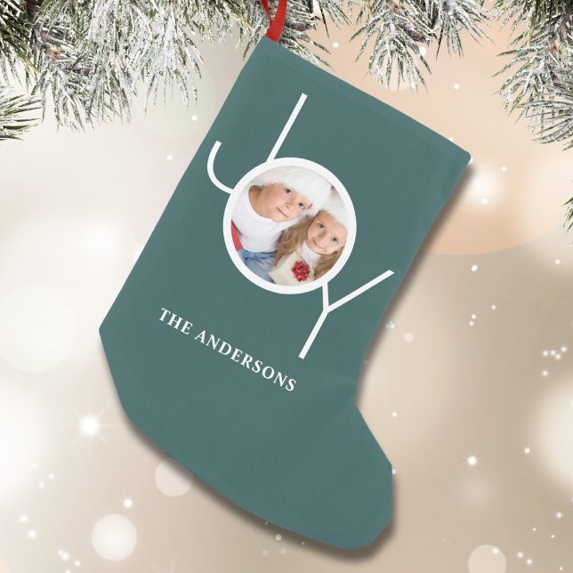 Personlig Photo Grönt Liten Julstrumpa (Skapare uppladdad)