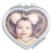 Personlig Photo Guld Heart Anpassningsbar