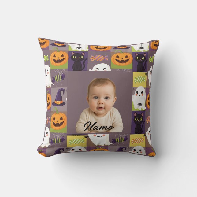 Personlig Photo Halloween - Anpassningsbar Spooky  Kudde (Framsida)