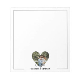 Personlig Photo Heart Ram Modern Calligraphy Anteckningsblock