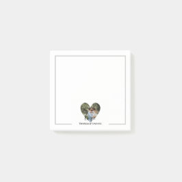 Personlig Photo Heart Ram Modern Calligraphy Post-it Block