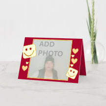 Personlig Photo Hearts Smiles guldfärgkort