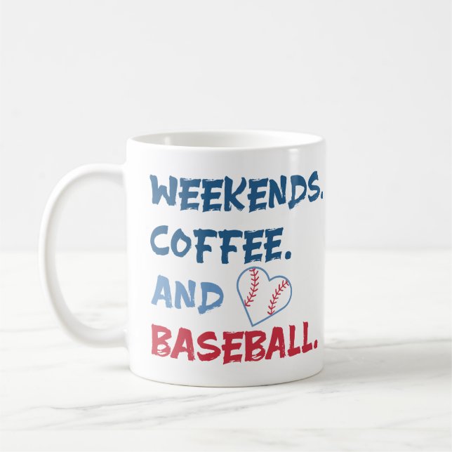 Personlig Photo Helg, kaffe och baseball Mugg (Vänster)