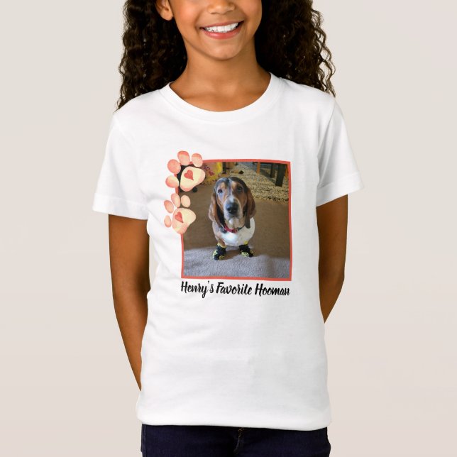 Personlig Photo Hund med Ai Tass avtryck T Shirt (Framsida)
