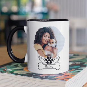 Personlig Photo Hund Memorial Angel Vingar Mugg