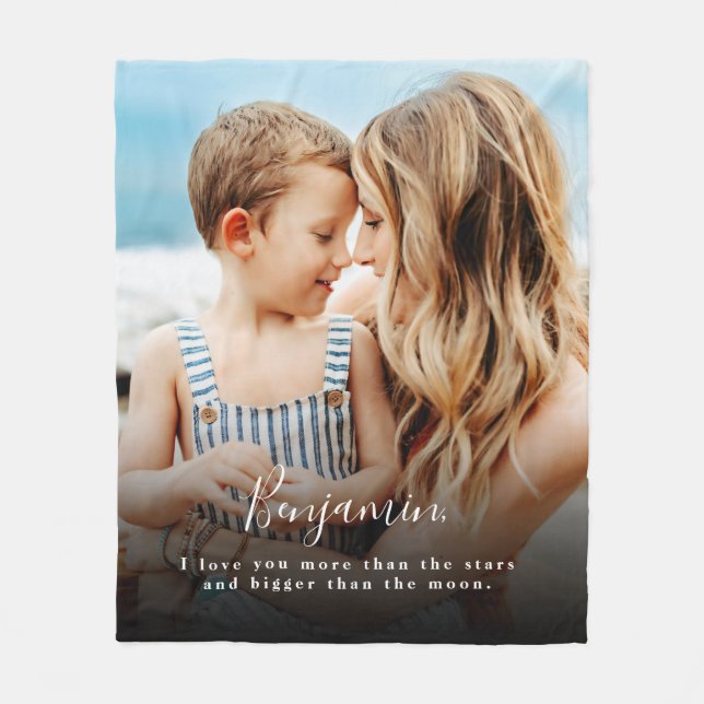 Personlig Photo I Kärlek Du mer Fleece Blanket (Framsidan)