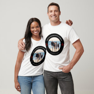 Personlig Photo in Black Circle med Red Anchor T Shirt