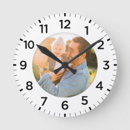 Personlig Photo Inlay White Rund Klocka