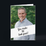 Personlig Photo Joke Brother 50:e födelsedagen Kort<br><div class="desc">Personlig Photo Joke Brother 50:e födelsedag, en vacker design som är avsedd för alla som tittar vackra födelsedagskort för broder, födelsedagskort för äldre bror eller födelsedagskort för lillebror, den här skulle vara coola. Utformningen innehåller ett foto med anpassningsbar som kan anpassas, du kan lägga in den ålder du vill ha...</div>