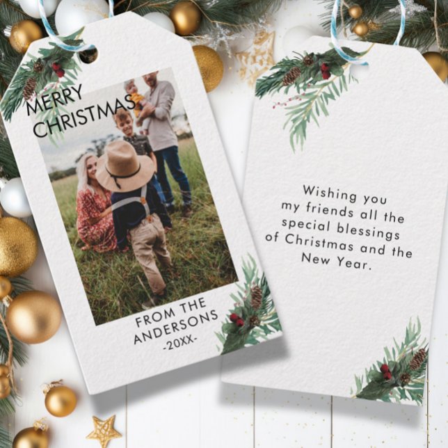 Personlig Photo Juletiketters Presentetikett (Skapare uppladdad)