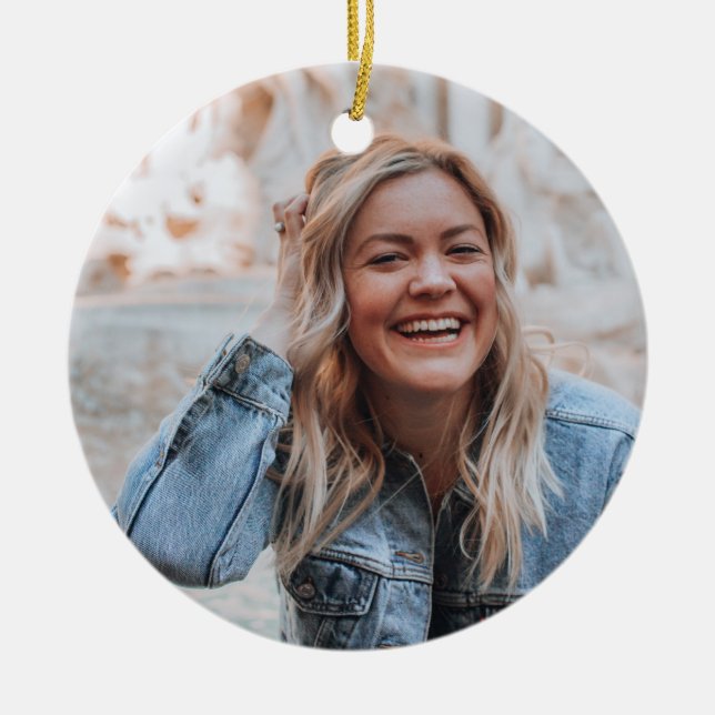 Personlig Photo Julgransprydnad Keramik (Framsidan)