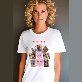 Personlig Photo KÄRLEK du MAMMA med Hearts White T Shirt