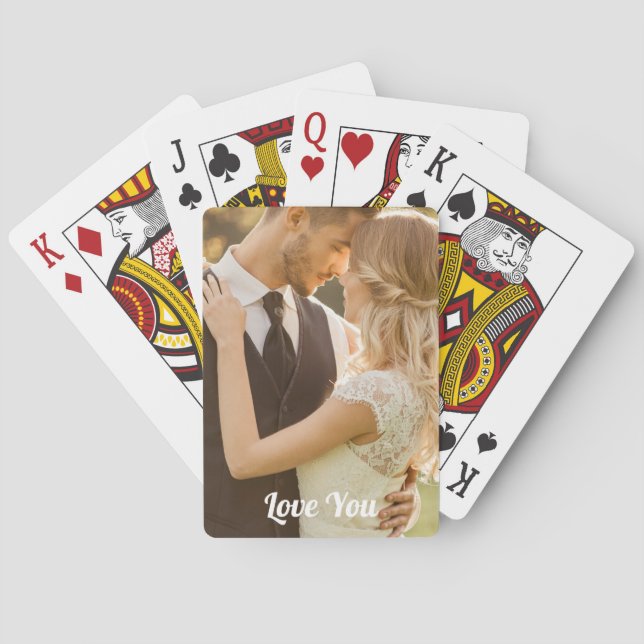 Personlig Photo Kärlek-skript Casinokort (Baksidan)