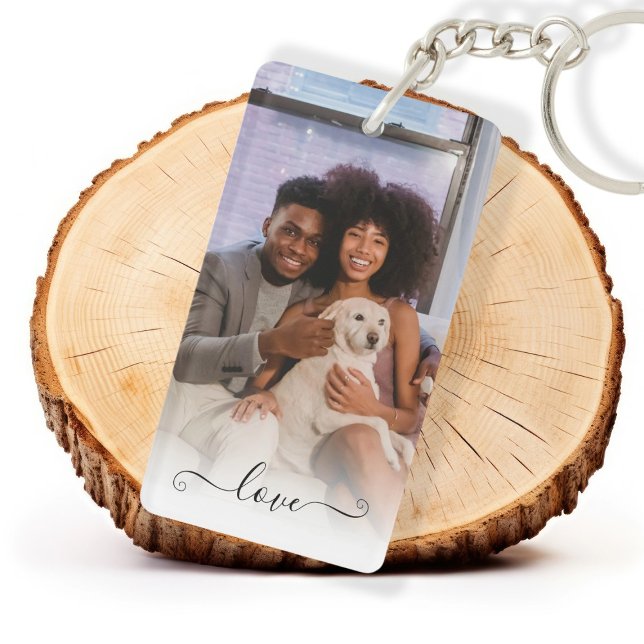 Personlig Photo Kärlek Text (Personalized Photo Love Text Keychain by Ricaso. Add your own two photographs. Make your own gifts)