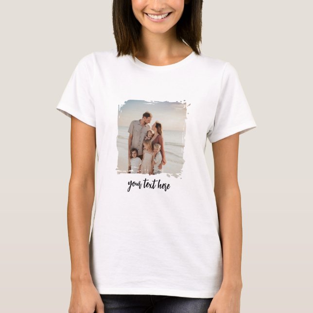 Personlig Photo Kopp Anpassningsbar Text Family Bi T Shirt (Framsida)