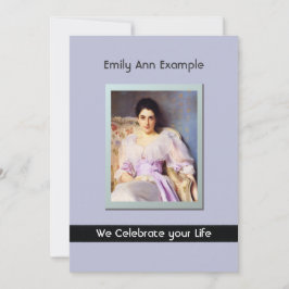 Personlig Photo (levande) Funeral eller Memorial Inbjudningar